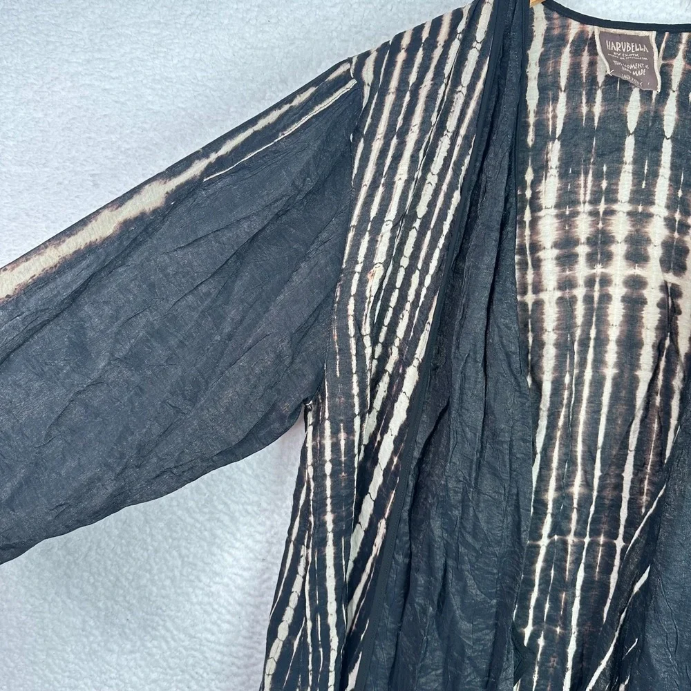 HarvBella by Exotic Tie‎ Dye Convertible Drape Cardigan Boho Wrap Jacket - Picture 5 of 15